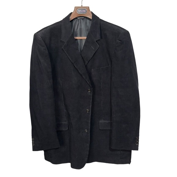 Bolzano Other - Bolzano Blazer Mens 48L Pinstripe Corduroy Three Button Dress Jacket Classic